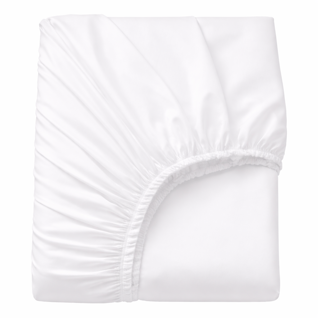 Luxury Sateen Fitted Sheet – 400TC (White)