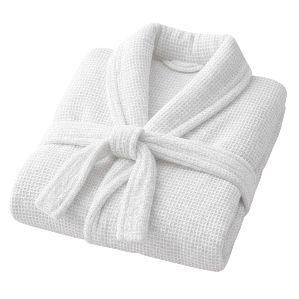 Classic Waffle Bathrobe (White)