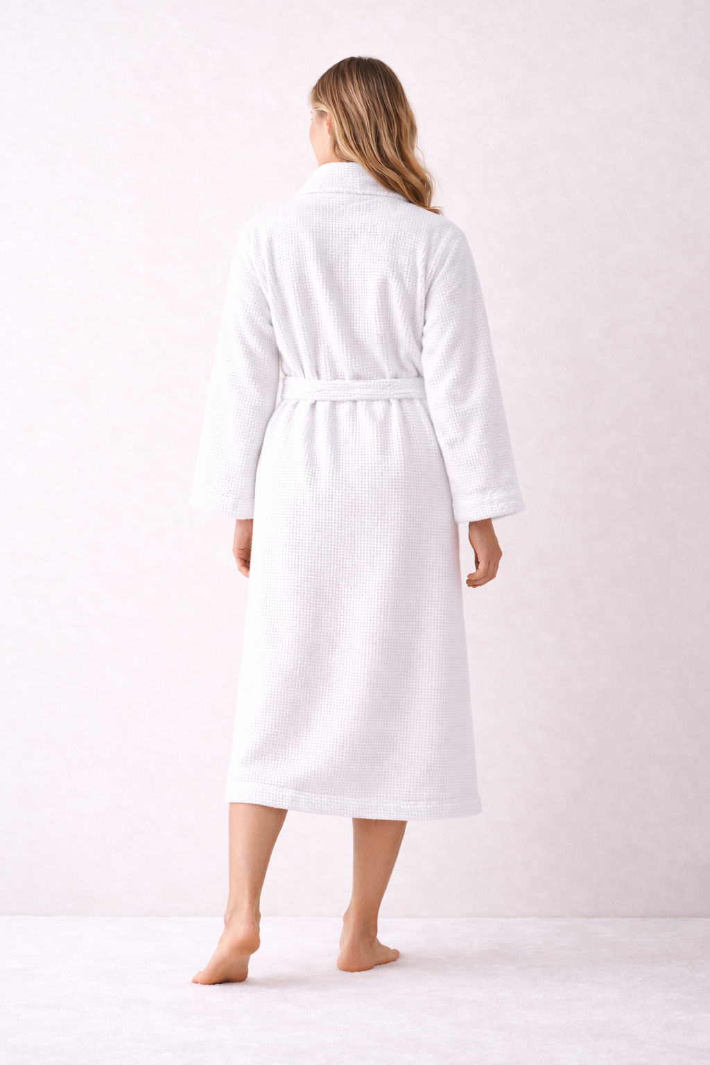 Classic Waffle Bathrobe (White)
