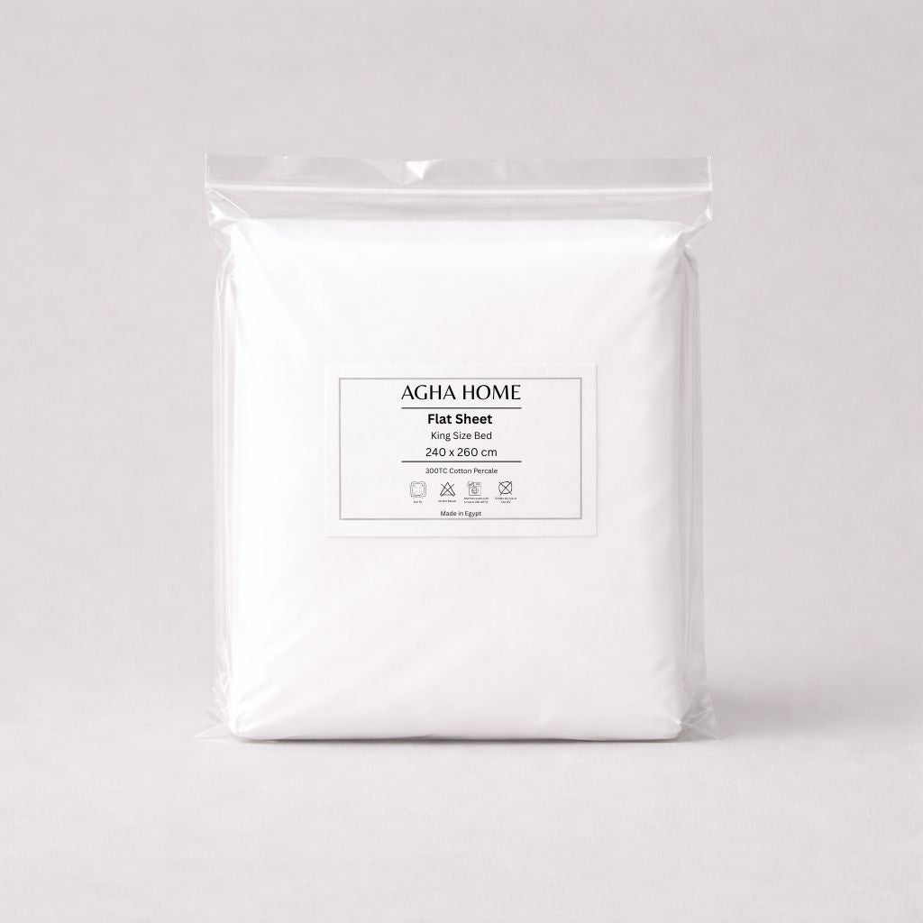 Classic Sateen Flat Sheet – 300TC (White)