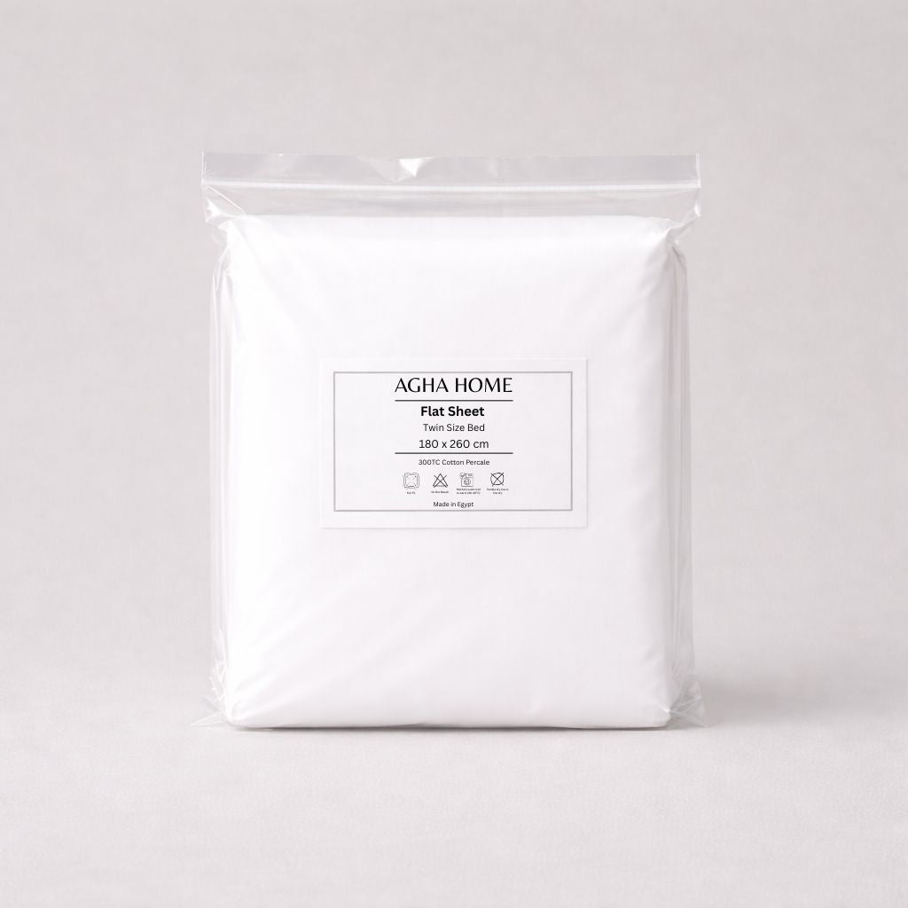 Classic Sateen Flat Sheet – 300TC (White)