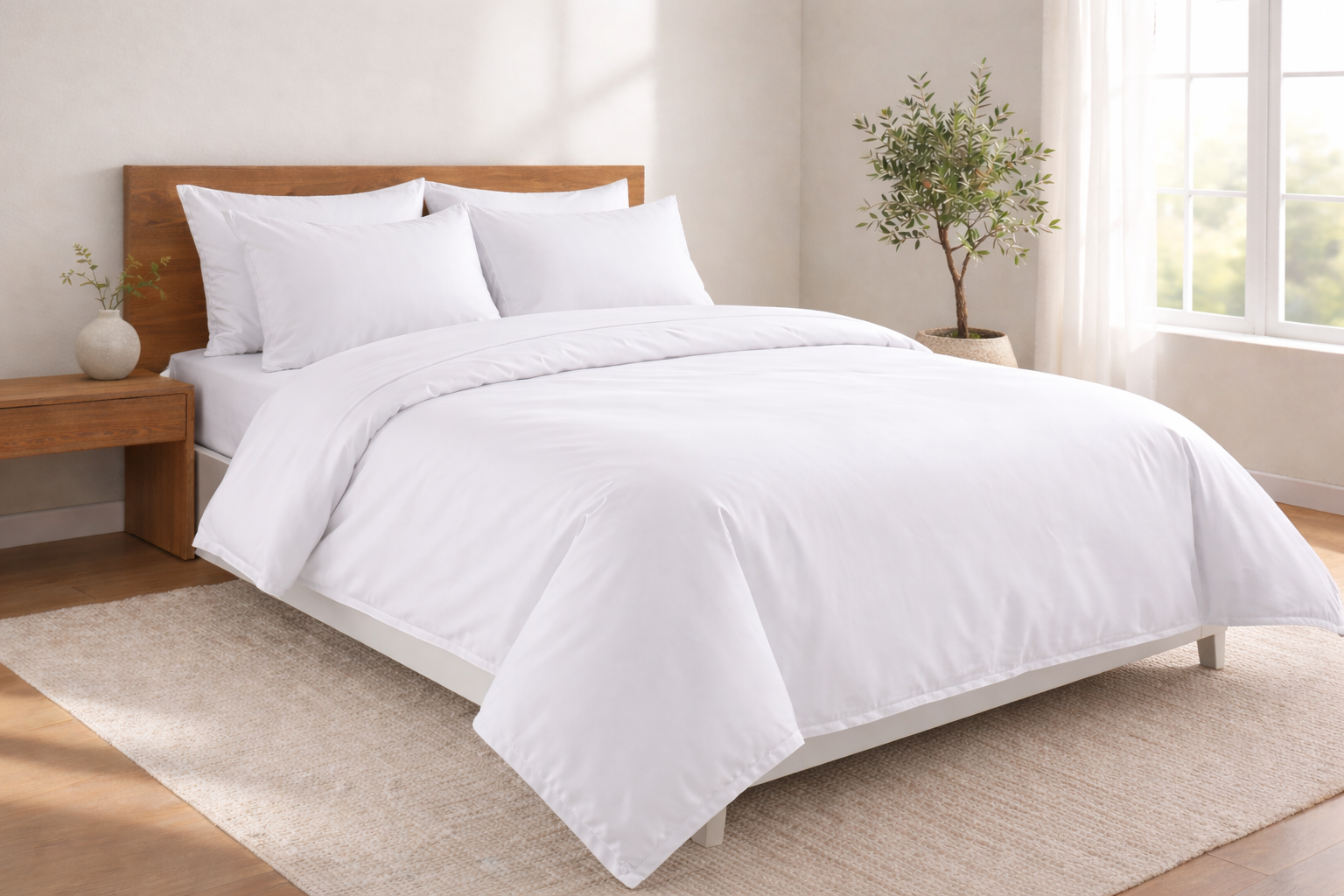 Classic Sateen Duvet Cover – 300TC (White)