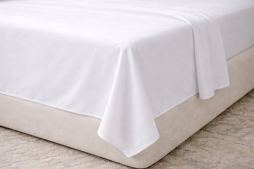300TC Cotton Percale Flat Sheet – White