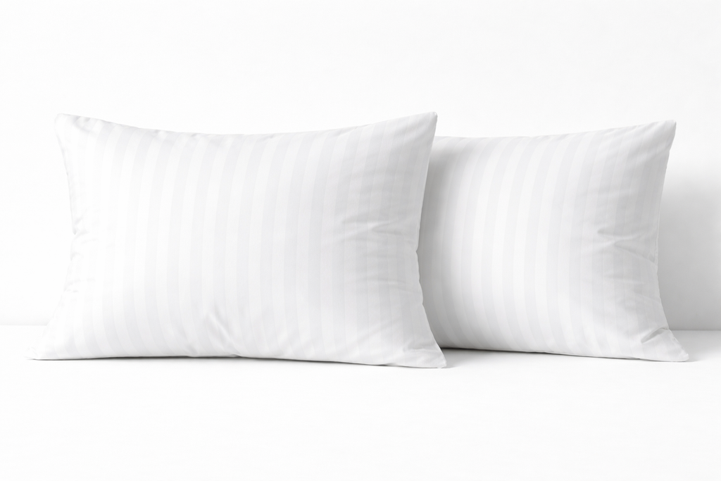 Hotel Stripe Pillowcases – 300TC (White)