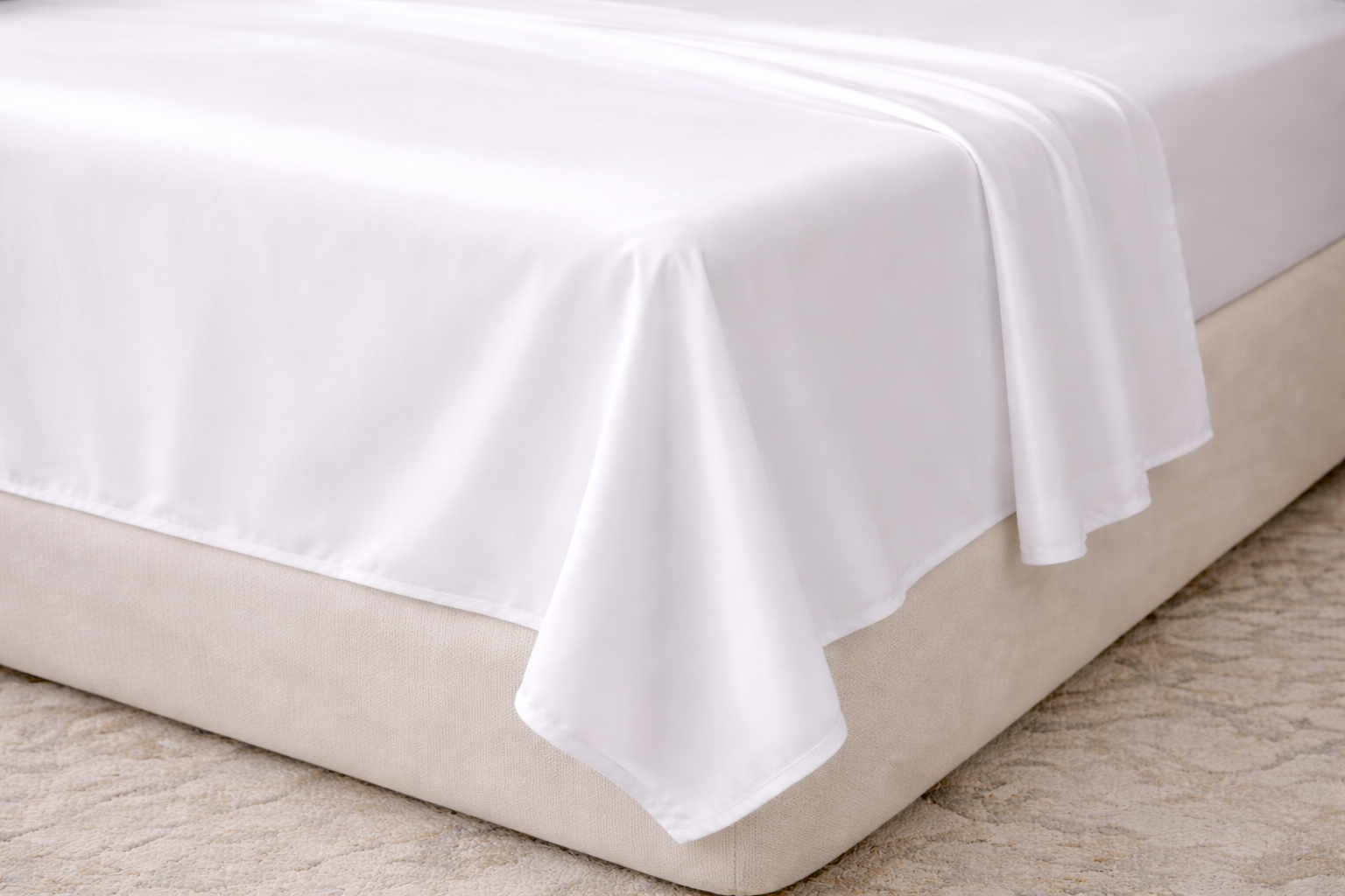 Luxury Sateen Flat Sheet – 400TC (White)