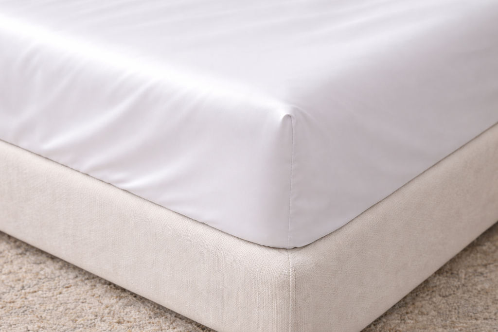 Luxury Sateen Fitted Sheet – 400TC (White)