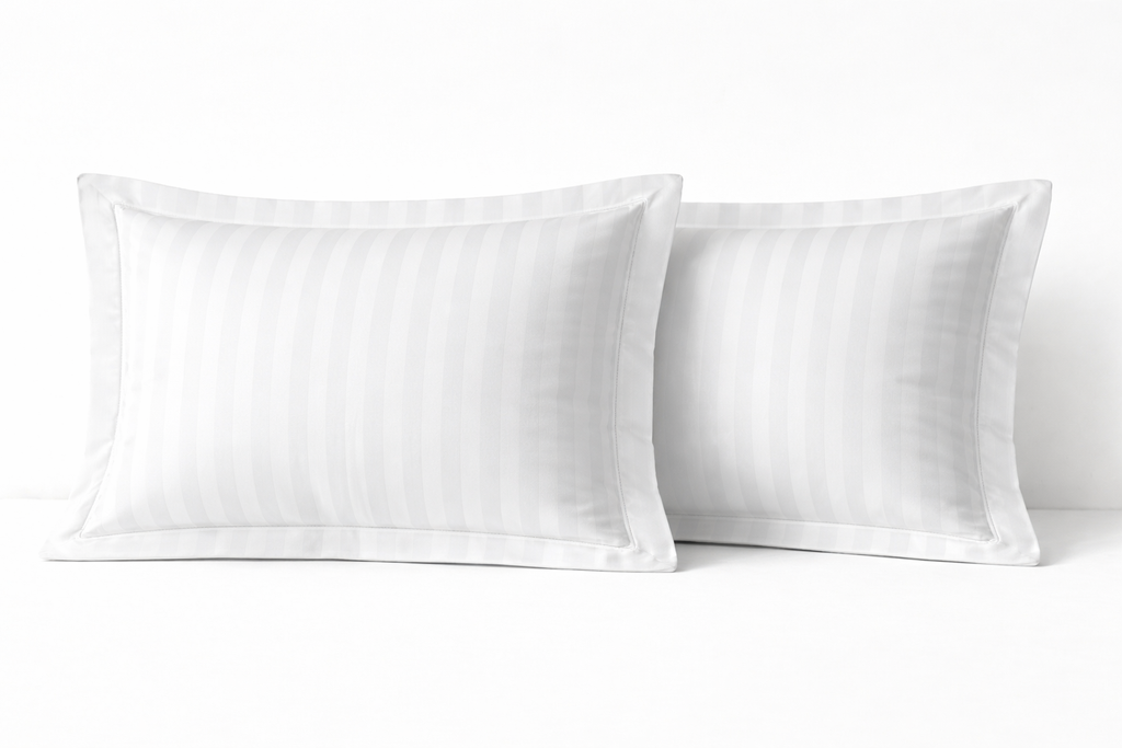 Hotel Stripe Pillowcases – 300TC (White)