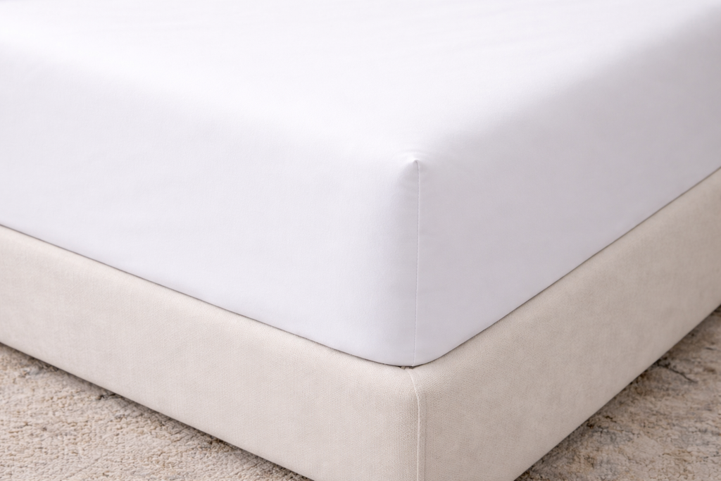 Classic Sateen Fitted Sheet – 300TC (White)