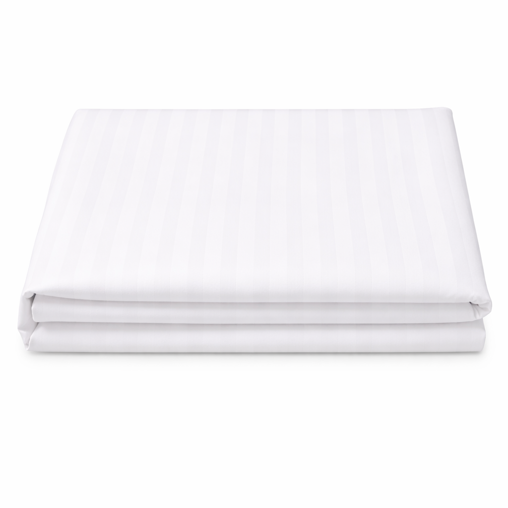 Hotel Stripe Flat Sheet – 300TC (White)