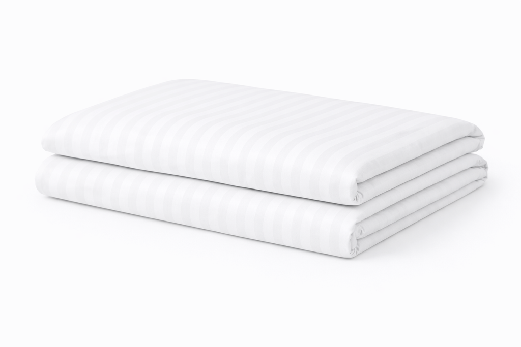 Hotel Stripe Duvet Cover – 300TC (White)