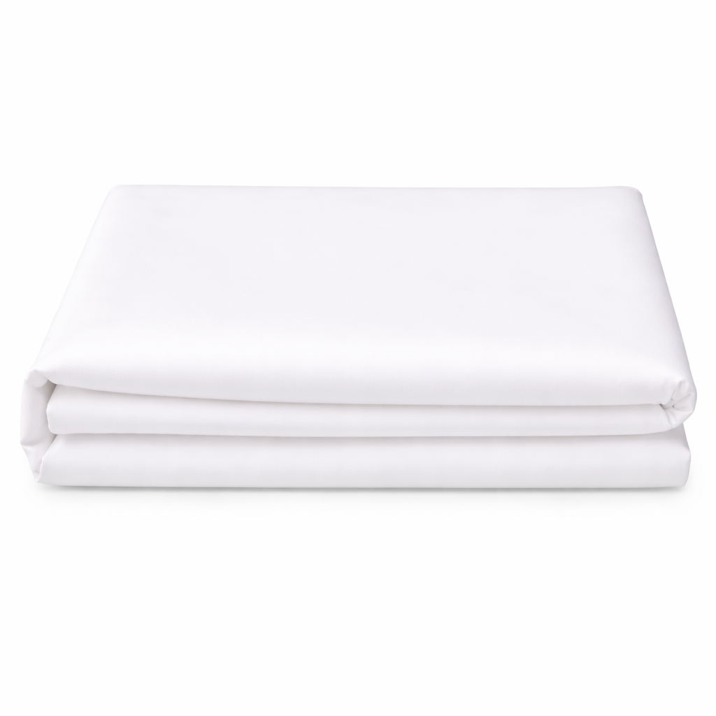 Luxury Sateen Flat Sheet – 400TC (White)