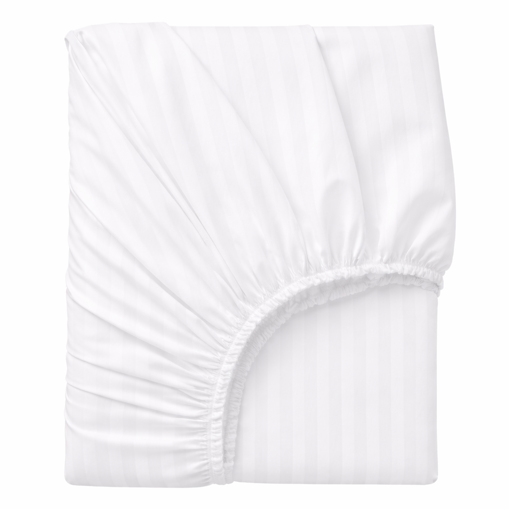 Hotel Stripe Fitted Sheet – 300TC (White)