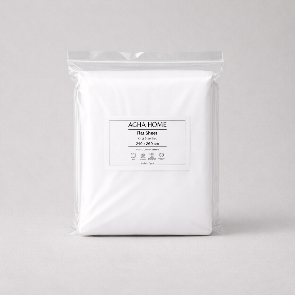 Luxury Sateen Flat Sheet – 400TC (White)