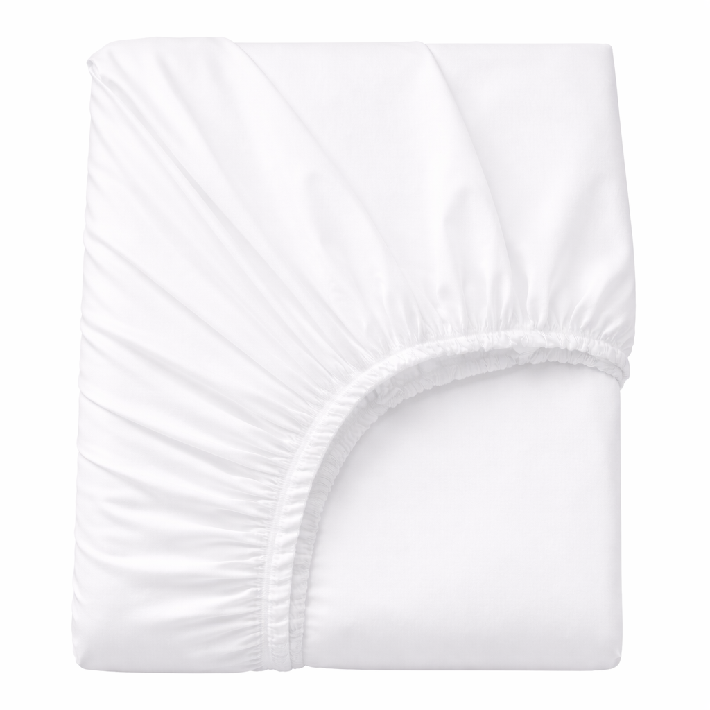 Classic Sateen Fitted Sheet – 300TC (White)