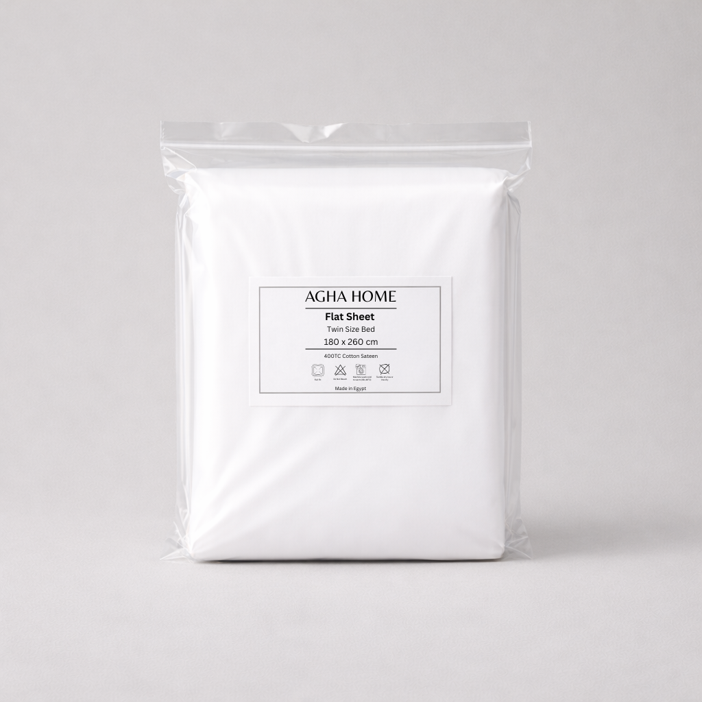 Luxury Sateen Flat Sheet – 400TC (White)