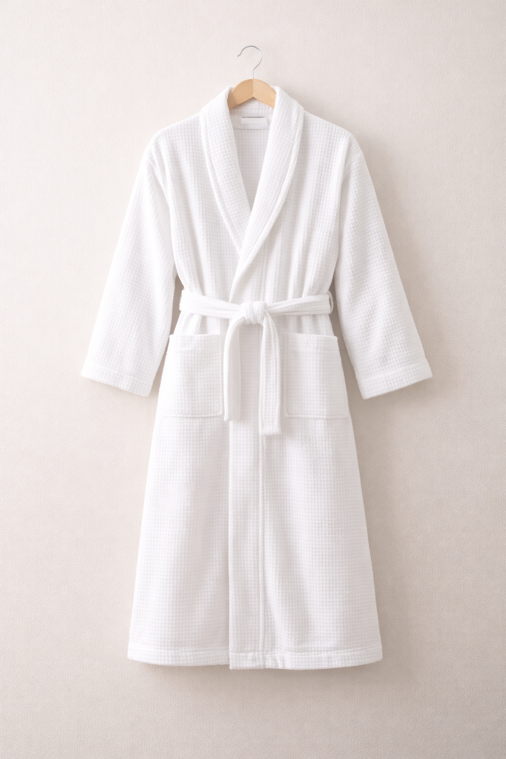 Classic Waffle Bathrobe (White)