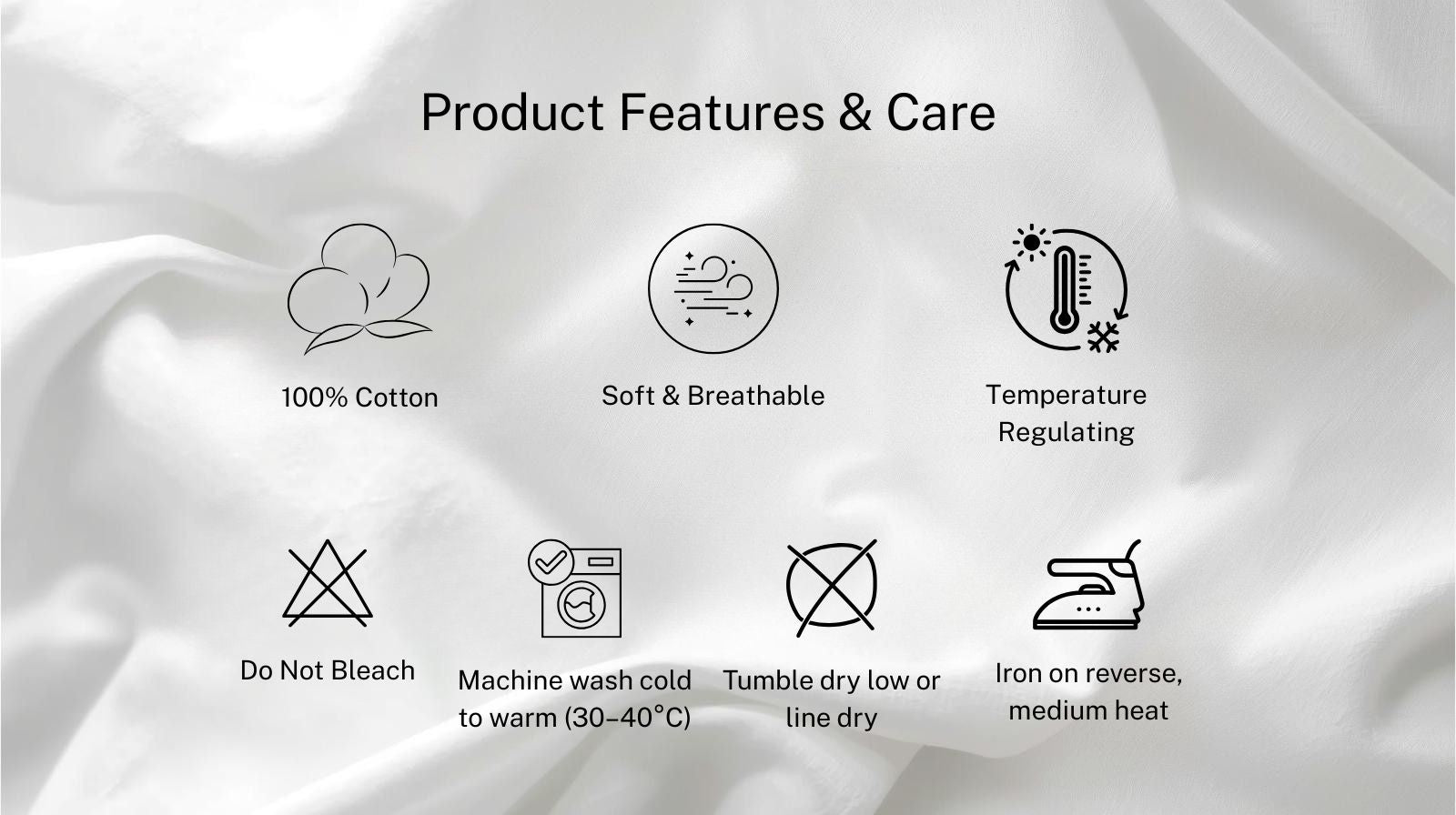 300TC Cotton Percale Pillowcases – White