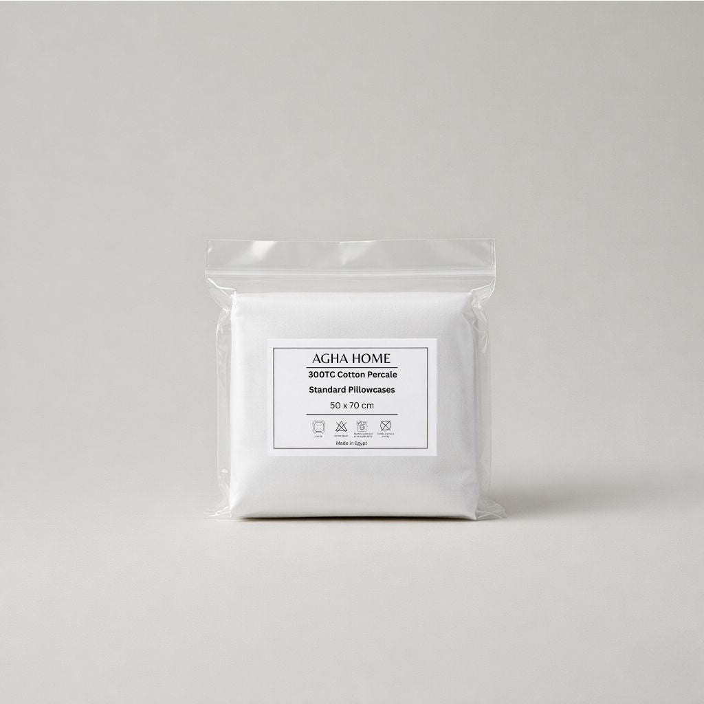 300TC Cotton Percale Pillowcases – White